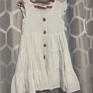 Rare Editions, Girls eyelet dress, white, size 5